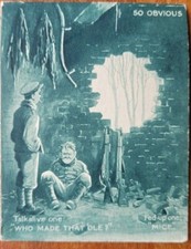 Bruce Bairnsfather. Midget Message Card, Who made that 'ole? Mice. Red Letter.