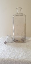 Large Fields Vintage Glass Bottle  Clear Glass