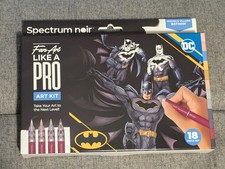 DC COMICS - Art Kit 18 Piece Set Heroes & Villains Batman. Spectrum Noir Pens