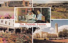 THE PHILATELIC COUNTER - KINGSWAY POST OFFICE, SWANSEA POSTCARD