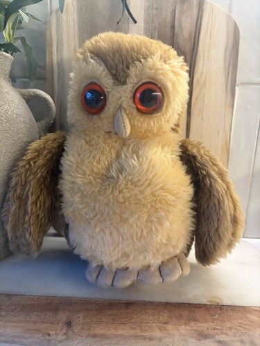 Vintage 1970s plush owl - owl, soft