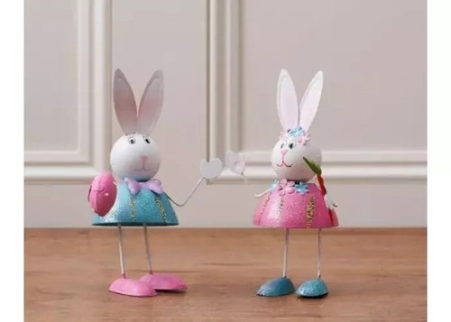 Hand painted metal - hand-painted, bunnies