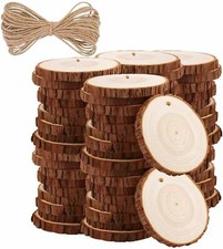 120Pcs Wood Log Slices Discs Round 5-6cm Pyrography Rustic DIY Crafts Wedding