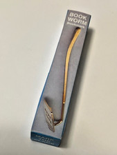 Vintage Book Worm Bookmark 18k