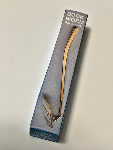 Vintage book worm bookmark - bookmark, 18k