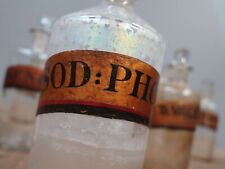 Antique Vintage 14 19th Century Chemist Pharmacy Glass Advertising Bottles Jars