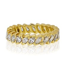 18K Yellow Gold 1.25cttw Marquise Diamond Eternity Ring