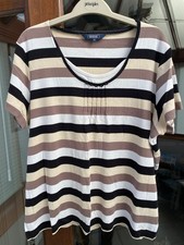 Ladies Striped Short Sleeve
