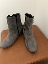 Graceland Grey Suede Ladies Ankle Boots - Size 6 - Good Condition 