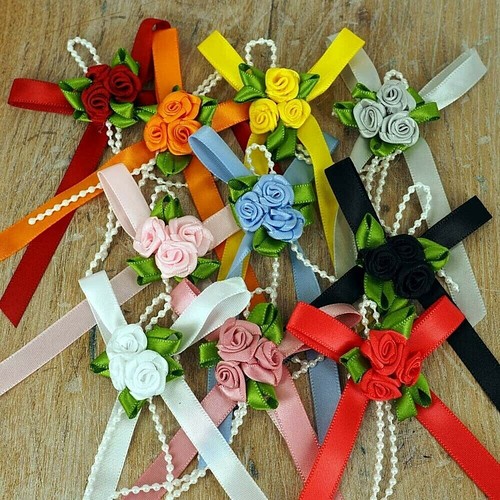 Ribbon bows triple - bows, trio
