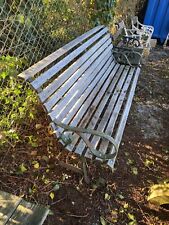 Wrought Strap Work iron garden bench Antique  Victorian Foundry Long Weathered