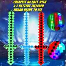 Hot Sale LED Minecraft Themed Toy Swords Light Up For Kids GLOW STICK UK Stock