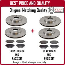 FRONT AND REAR BRAKE DISCS AND PADS FOR PEUGEOT 206 GRANDE TOURISME 2.0 16V 6/19