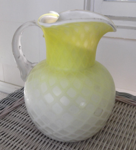 Yellow webb cased satin - cased, glass