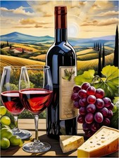 Tile Mural Wine Themed Tuscany Vineyard Kitchen Bathroom Shower Wall Backsplash