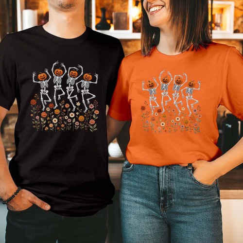 Dancing pumpkin skeletons - dancing,