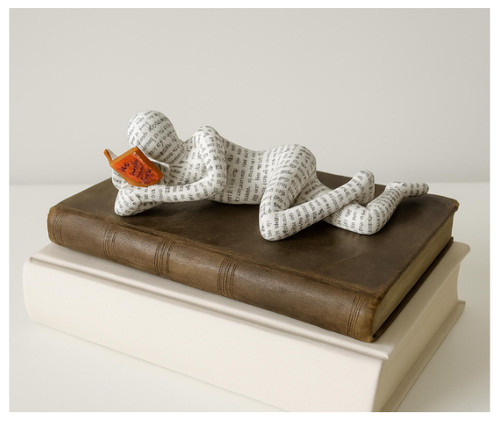 Reading woman figurine - reading, –