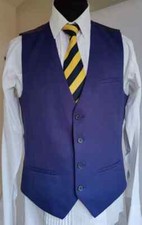 Smart Blue Formal Waistcoat Size M 36/38 Chest by Taylor & Wright UK