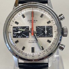 Pallas Para Vintage 1970s Gents Chronograph Watch - Valjoux 7733 - Black Leather