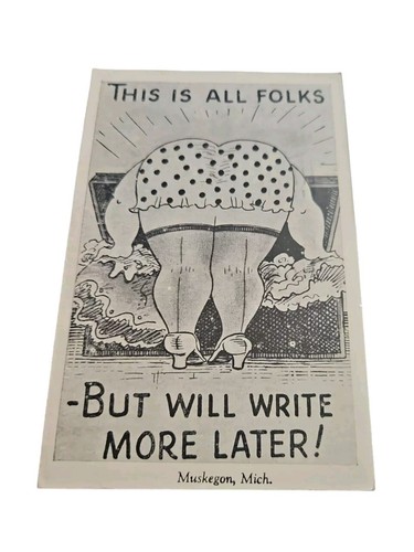 Postcard comic risque fat lady - risque,