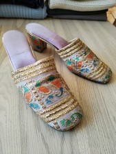 Vintage 1960s Rayne Oriental style Slippers Mule Shoes Very Rare Collectors 