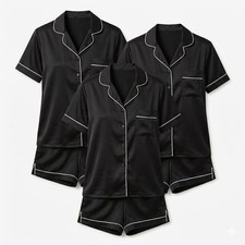 3 Pack Womens Satin PJ Set