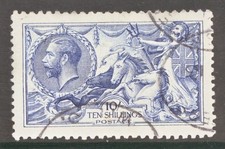 1915 10/- Blue SG 412.  A Very