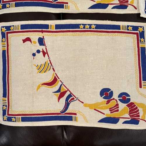 Vintage linen placemats set - vintage, of