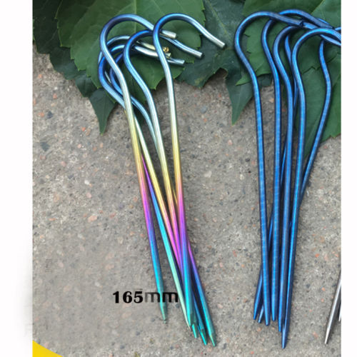 Titanium tent hook peg - 8,
