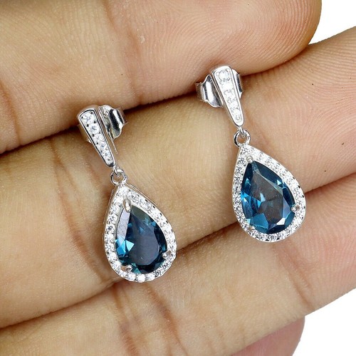 Silver earrings london topaz - silver,