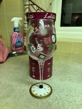 Lolita It's 5 O'clock Somewhere Love My Wine Hand Painted 15oz Wine Glass New