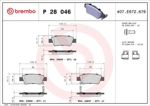 Brembo rear brake - brembo, set