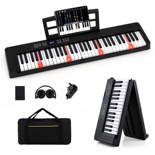 Key foldable piano keyboard - 61-key,