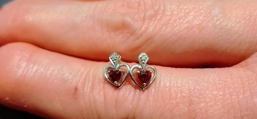 9ct white gold genuine garnet - gold,