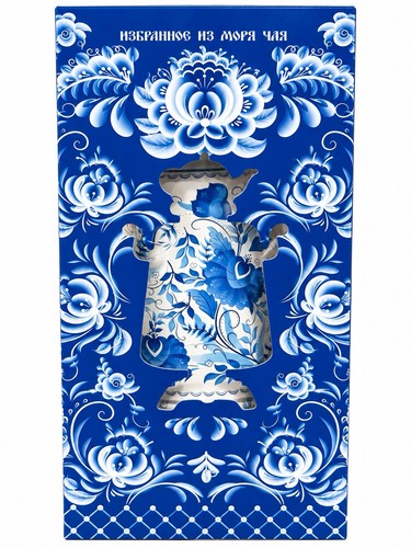Russian blue white floral - blue,