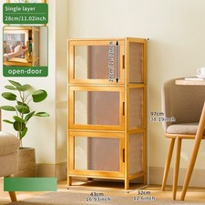 3-Tier Bamboo Display Cabinet
