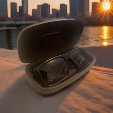 Designer Ermenegildo Zegna SZ3589 0700 Black Square Sunglasses With Case & Cloth