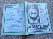 British wrestling programme (Otto Wanz, Pat Roach, Bridglington 13/8/84)