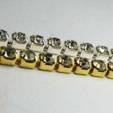 3mm Silver Gold Chain Glass Rhinestone Diamante Crystal Trim Bling Sparkle 907D