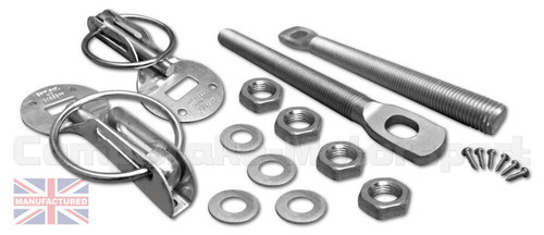 Bonnet pins aluminium full - full, kit