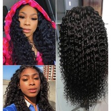 Women Black Long Curly Wigs Ladies Natural Wavy Hair Cosplay Party Wig