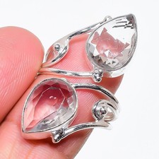 White Topaz Gemstone Handmade 925 Sterling Silver All Size Ring For Gift