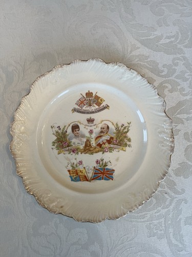 1902 antique plate coronation - antique,