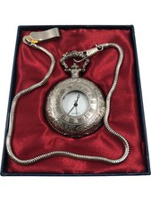 Silver Tone Quartz Half Hunter