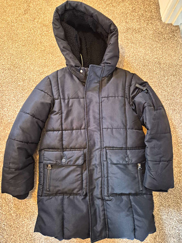 Boys black hooded quilted - boys,