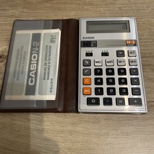 Vintage 1980s  Casio N-2 10 Digit Electronic Calculator Made In Japan With Case