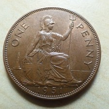 George VI Penny 1951 High Grade Key Date (myrefn21021B)