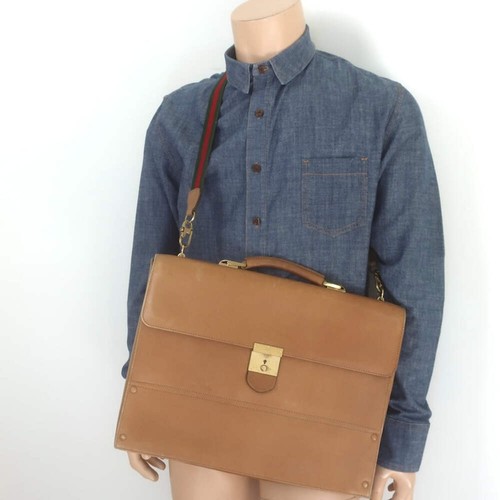 Vintage gucci briefcase beige - vintage,