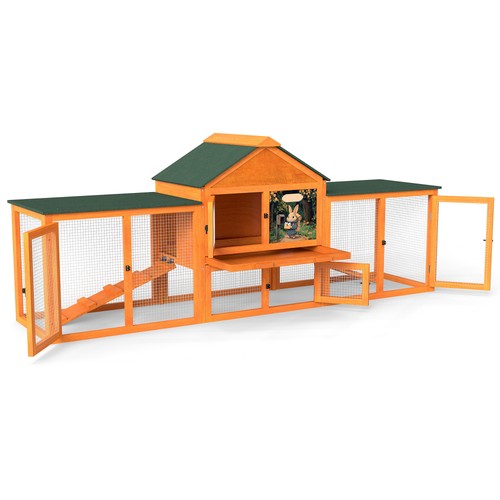 Large rabbit hutch with rest - with,