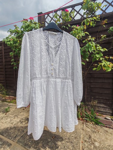 Zara white broderie anglaise - zara,